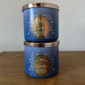 X2 Disney Princess CINDERELLA 3 wick candles NEW